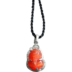 Tỳ Hưu Pha Lê Bọc Bạc Ngọc Quý Gemstones MD34 - Cam
