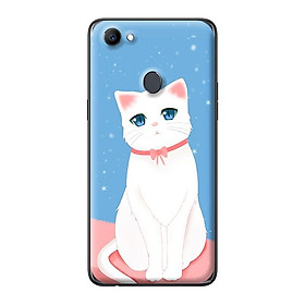 Ốp lưng cho Oppo F7 mẫu mèo trắng 1 - Hàng chính hãng