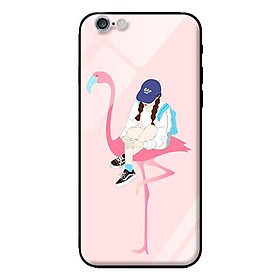 Ốp kính cường lực cho iPhone 6s Hạc Hồng Và Cô Gái - Hàng chính hãng