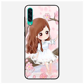 Ốp Lưng in cho Samsung A50s Mẫu Nàng Chibi Nền Hồng - Hàng Chính Hãng