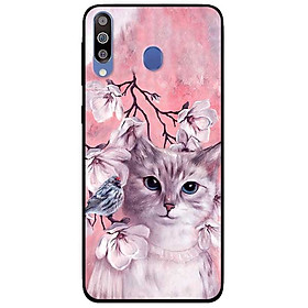 Ốp lưng dành cho Samsung M30 mẫu Mèo Và Chim Hồng