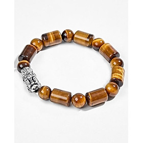 Vòng Thạch Anh Mắt Hổ Hình Trụ Phối Charm Bạc Ngọc Quý Gemstones