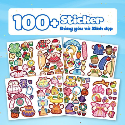 Sách - Mini Fashion - Thỏ Bunny - Bóc Dán Hơn 100+ Stickers Váy, Phụ Kiện Xinh Đẹp Cho Bé Gái - Megabook