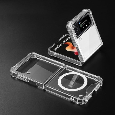 Ốp lưng chống sốc trong suốt hỗ trợ sạc từ tính nam châm cho Samsung Galaxy Z Flip 7 Flip 6 Flip 5 Flip 4 Flip 3 5G hiệu Likgus Magetic Case siêu mỏng 0.6mm, độ trong tuyệt đối, chống trầy xước, chống ố vàng, tản nhiệt tốt - Hàng nhập khẩu