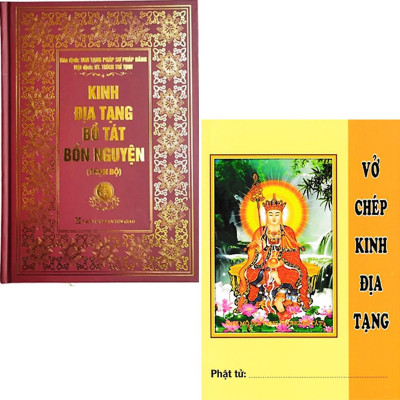Sách - Combo Kinh Địa Tạng Bồ Tát Bổn Nguyện Trọn Bộ - Bìa Cứng + Vở Chép Kinh Địa Tạng - Chính Thông Book