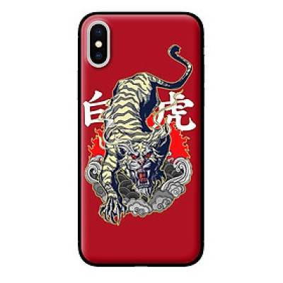 Ốp in cho iPhone X Hổ Nền Đỏ - Hàng chính hãng