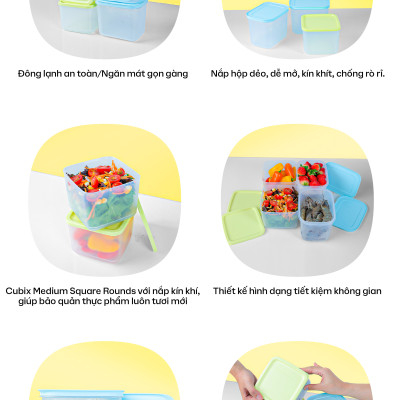 Bộ 4 Hộp Đựng Thực Phẩm Tupperware Trữ Mát Trữ Đông Starter Set II