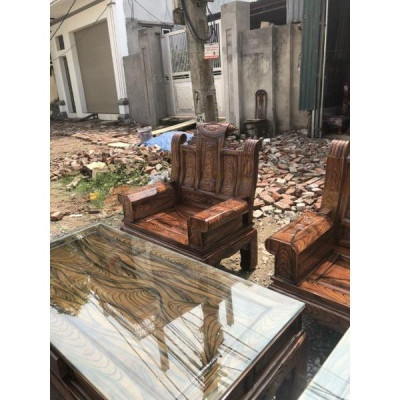 Bộ bàn ghế âu á gỗ xoan phun vân mun - NỘI THẤT BÌNH LONG 0988-352-210