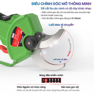 KÉO CẮT CÀNH PIN 21V ( XÁM KHÔNG GIAN ) AKUZA KCC32 - HÀNG CHÍNH HÃNG