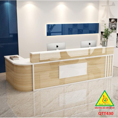 QUẦY LỄ TÂN, QUẦY TIẾP TÂN, QUẦY TÍNH TIỀN, QUẦY THU NGÂN QTT430 - NỘI THẤT LẮP RÁP VIENDONGADV