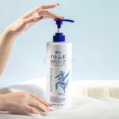 Sữa tắm dưỡng ẩm trắng sáng da Ý Dĩ Hatomugi Kumano Reihaku Body Soap (800ml) - Hàng chính hãng