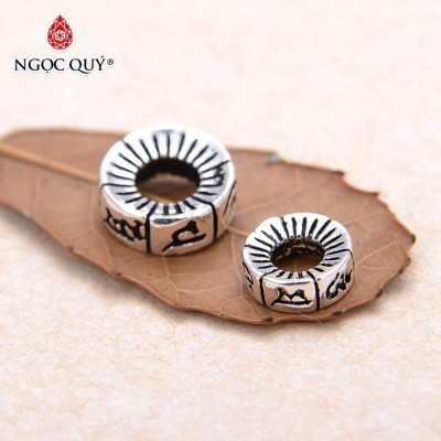 Combo 5 cái charm bạc chặn hạt lục tự minh chú - Ngọc Quý Gemstones
