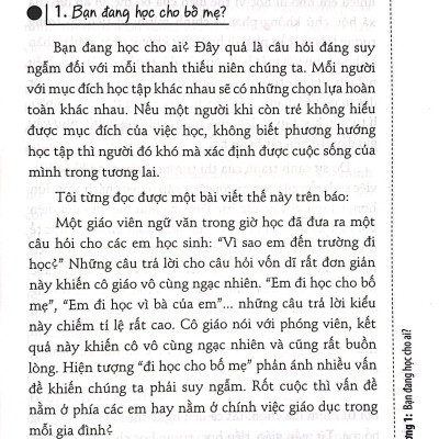 Học Cho Ai? Học Để Làm Gì? Tập 1 (Tái Bản 2019)