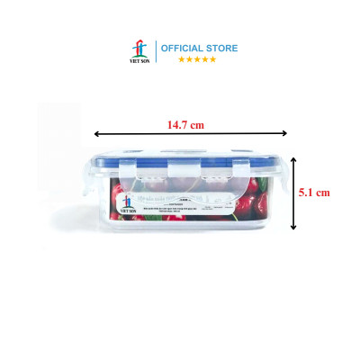 [TẶNG KHAY RÁO NƯỚC] Hộp Đựng Thực Phẩm VIETSON 450ml Nắp Khóa 4 Cạnh Kín Hơi