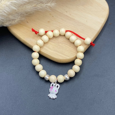 Vòng Tay Cho Bé 100% Gỗ Dâu Tằm Mix Charm Bạc 925 BẠC HIỂU MINH LTE562