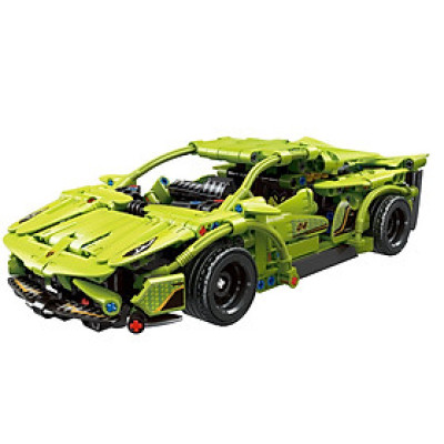 Bộ xếp hình Xe ô tô xanh SpeedCar Block, Xe lắp ráp 91004 - QMAN