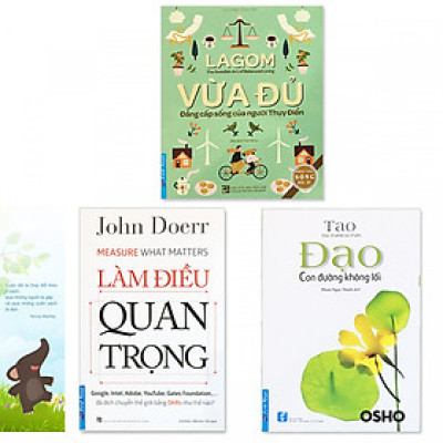 Combo 3 quyển: Lagom - Vừa Đủ - Đẳng Cấp Sống Của Người Thụy Điển + Làm Điều Quan Trọng  + Đạo - Con Đường Không Lối (Tặng kèm bookmark danh ngôn hình voi)