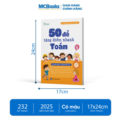Sách - 50 Đề Tăng Điểm Nhanh Toán Lớp 5