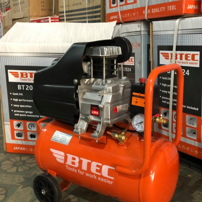 MÁY NÉN KHÍ CÓ DẦU BTEC BT-2024 2HP (1500W) 24 LÍT -HÀNG CHÍNH HÃNG (LÊN HƠI SIÊU NHANH, 100% DÂY ĐỒNG)