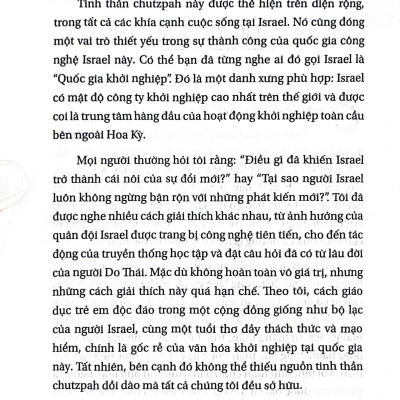 Tinh Thần Chutzpah - Tại Sao Israel Được Xem Là Trung Tâm Của Sự Đổi Mới Và Hoạt Động Khởi Nghiệp?