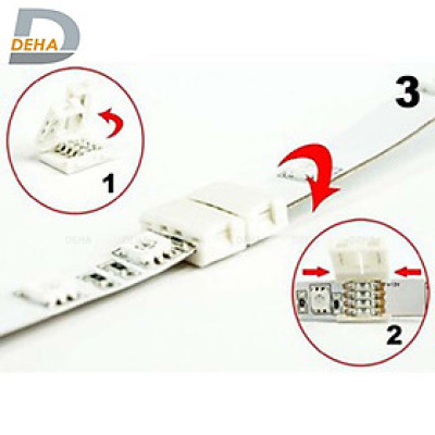 Đầu nối thẳng 4 chân cho led dây dán 5050 RGB đổi màu connector 4P pin 10 mm  trang trí dán tường thạch cao, cây máy tính, màn hình, ti vi, TV, Gaming, Tiktok dán tường, chống nước bền đẹp- Chính hãng DEHA