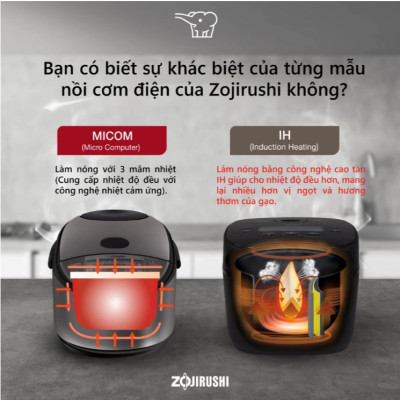 Nồi cơm điện tử cao tần Zojirushi 1L NW-QAQ10-BA, sản xuất tại Nhật Bản, bảo hành 3 năm|HÀNG CHÍNH HÃNG