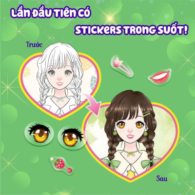 Sách - Trang Điểm Công Chúa Quả Cara - Tô Màu Và Bóc Dán Hơn 100+ Stickers Xinh Đẹp Cho Bé Gái - Megabook