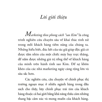 Marketing theo phong cách "sao Kim" - Hemawan Kartajaya