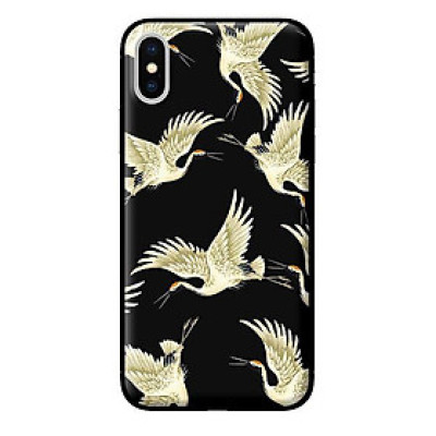 Ốp in cho iPhone XS Hạc Nền Đen - Hàng chính hãng