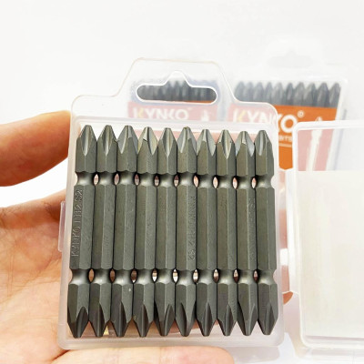 (VỈ 10 CÁI) Mũi vít 2 đầu PH2 (không mạ) chiều dài 65mm CHÍNH HÃNG KYNKO MVKM2XPH2-065-V10