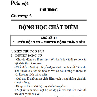 Sổ Tay Vật Lí Trung Học Phổ Thông (Lớp 10 - 11 - 12)