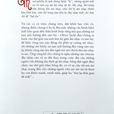 Những Kẻ Cuồng Nhạc Musicophilia - Câu Chuyện Về Âm Nhạc Và Não Bộ