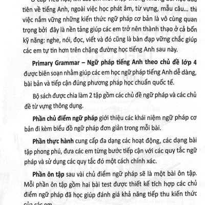 Primary Grammar - Ngữ Pháp Tiếng Anh Theo Chủ Đề Lớp 4 - Tập 2 (Tái Bản 2023)