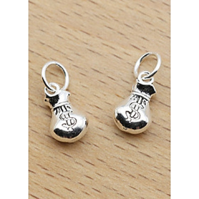 Combo 2 cái charm bạc hình túi tiền treo - Ngọc Quý Gemstones