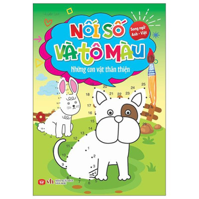 Sách - Nối Số Và Tô Màu - Những Con Vật Thân Thiện - Song Ngữ Anh-Việt