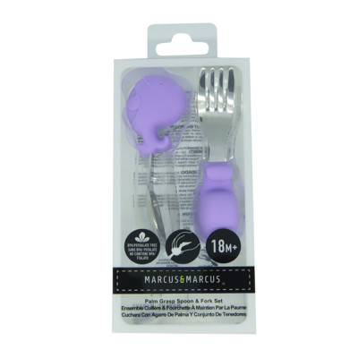 Bộ thìa nĩa tập ăn cho bé Palm Grasp Marcus & Marcus, từ 18 tháng