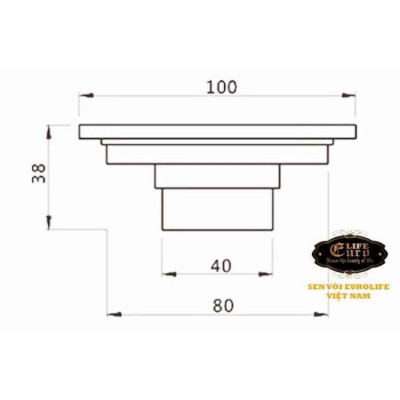 Hố ga thoát sàn Đồng hoa văn 10x10cm Eurolife EL-HG09 (Vàng Đồng)