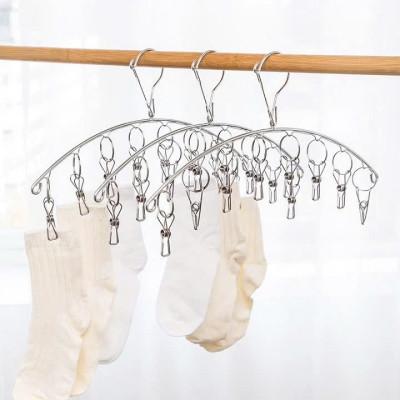Móc Treo Quần Áo, Móc Phơi Đồ Trẻ Em Inox Kẹp Chống Rơi, Móc Treo Tất, Vớ, Đồ Lót Nhiều Kiểu Dáng