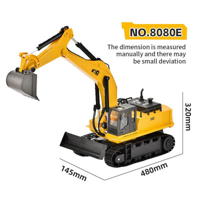 Máy xúc điều khiển từ xa kim loại 15 kênh 678-8080E – Mô hình công trình 2.4GHz cao cấp