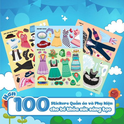 Sách - Sáng Tạo Thời Trang: Thời Trang Nhảy - Khiêu Vũ - Bóc Dán Hơn 100+ Stickers Quần Áo, Phụ Kiện Cho Bé Gái - Megabook