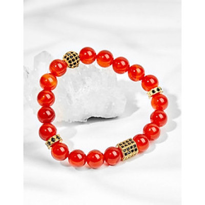 Vòng tay đá thiên nhiên phối charm 3 charm si size hạt 8mm - Ngọc Quý Gemstones