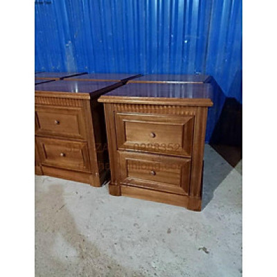 Tủ đầu giường gỗ xoan đào 2 ngăn kéo giá thật