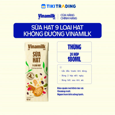 Thùng 24 hộp sữa 9 loại hạt không đường Vinamilk Super Nut 180ml