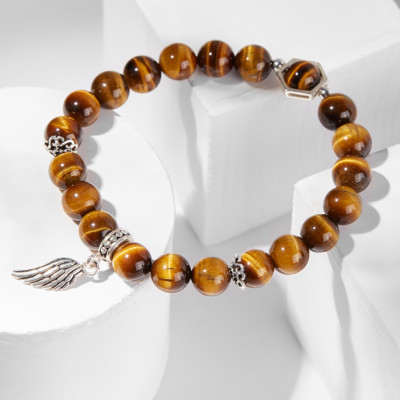 Vòng tay đá mắt hổ phối cánh bạc Ngọc Quý Gemstones