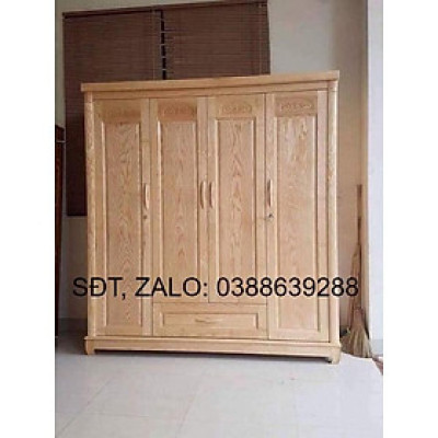 tủ gỗ sồi 4cánh kt dài 2m cao 2m 05 sâu 67