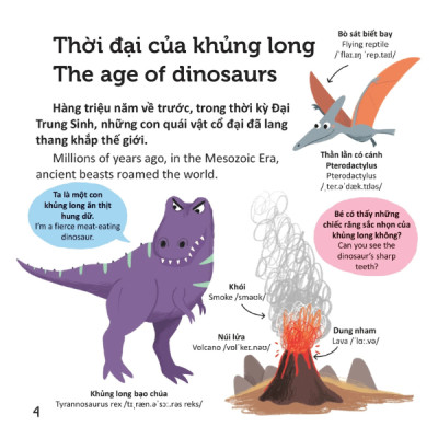 Thư Viện Từ Vựng Đầu Đời Cho Bé - Khủng Long - Dinosaurs!