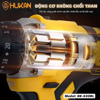 MÁY KHOAN PIN 75NM HK-533BL HUKAN (2 PIN + 1 SẠC ) - HÀNG CHÍNH HÃNG