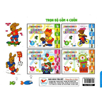 Bộ Sách Tô Màu Theo Lứa Tuổi: Gấu Con Tập Tô Màu + Chú Hề Vui Nhộn - Từ 3-6 Tuổi (Bộ 4 Cuốn)