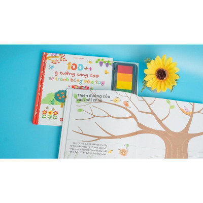 Sách - 100++ Ý Tưởng Sáng Tạo Vẽ Tranh Bằng Vân Tay - Thực Vật - Đinh Tị Books