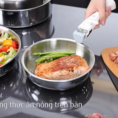 Bộ nồi chảo iNox cán rời 9 món - Không phủ lớp chống dính